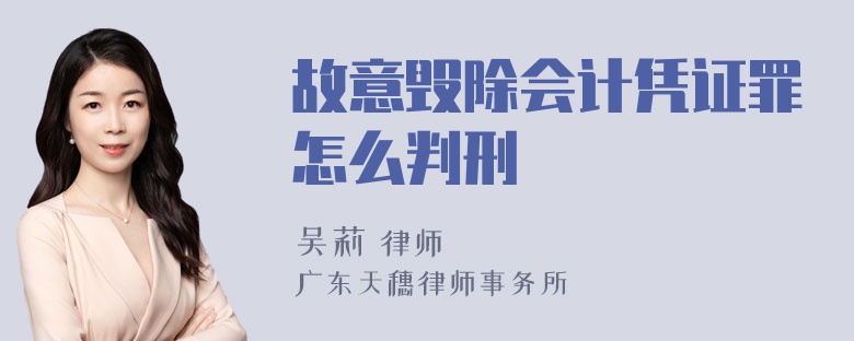 故意毁除会计凭证罪怎么判刑