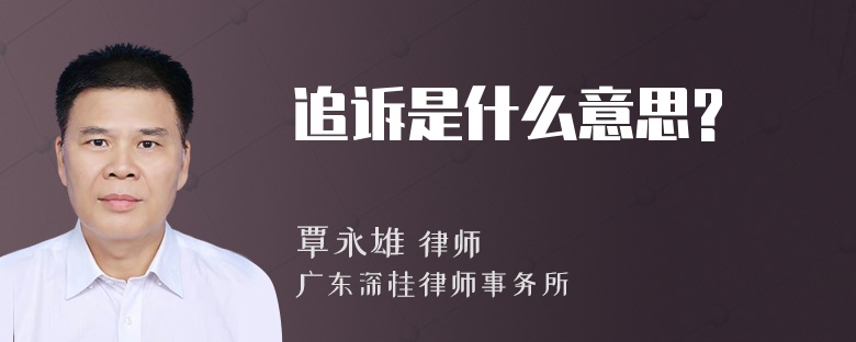 追诉是什么意思?