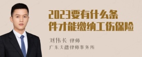 2023要有什么条件才能缴纳工伤保险