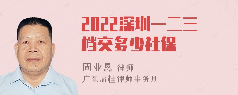 2022深圳一二三档交多少社保