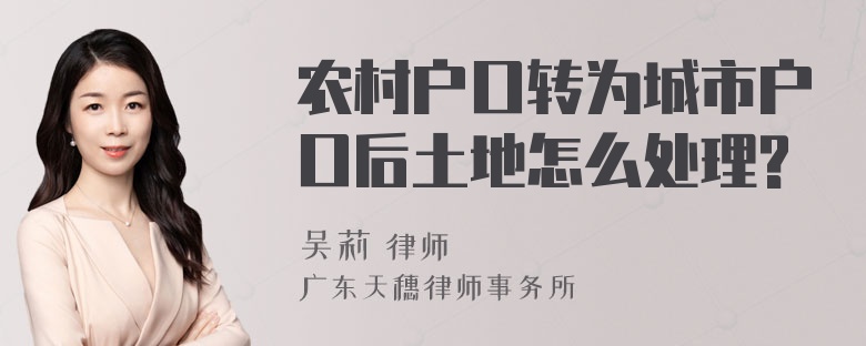 农村户口转为城市户口后土地怎么处理?