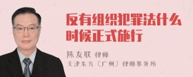 反有组织犯罪法什么时候正式施行