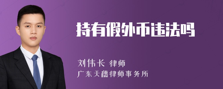 持有假外币违法吗