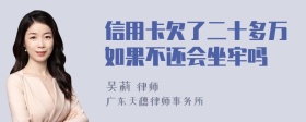 信用卡欠了二十多万如果不还会坐牢吗