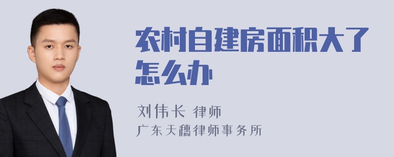 农村自建房面积大了怎么办