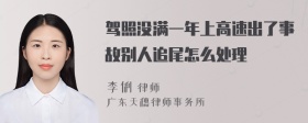 驾照没满一年上高速出了事故别人追尾怎么处理