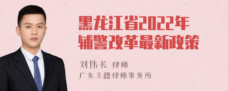 黑龙江省2022年辅警改革最新政策