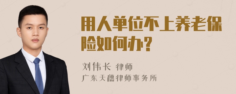用人单位不上养老保险如何办?