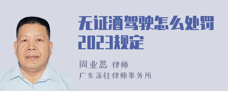 无证酒驾驶怎么处罚2023规定