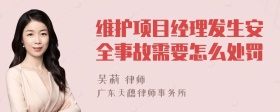 维护项目经理发生安全事故需要怎么处罚