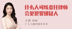 什么人可以委托律师会见犯罪嫌疑人