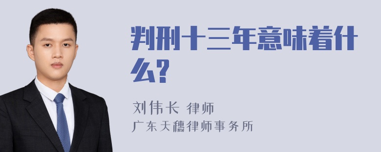 判刑十三年意味着什么?