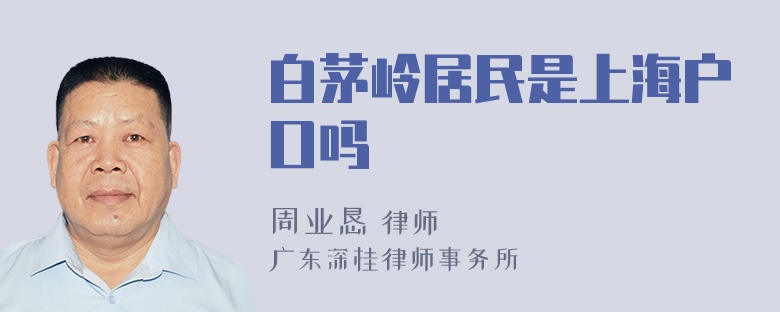 白茅岭居民是上海户口吗
