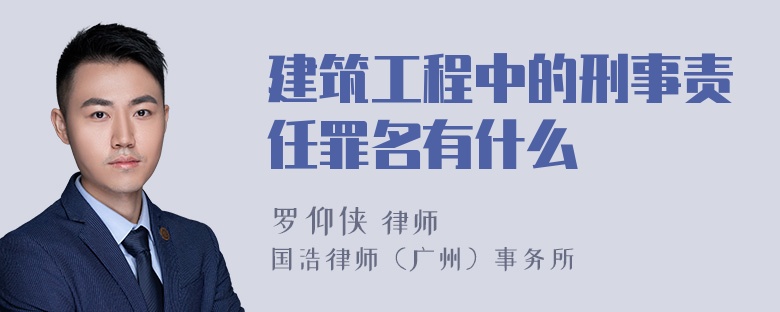 建筑工程中的刑事责任罪名有什么