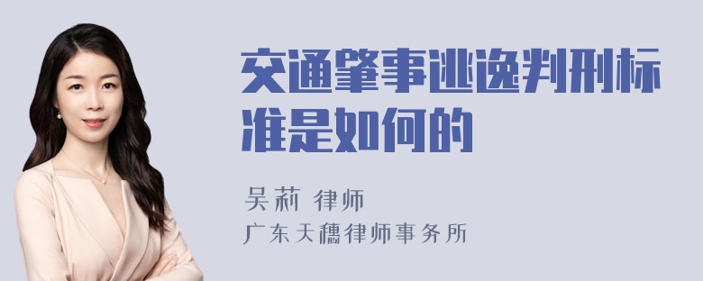 交通肇事逃逸判刑标准是如何的