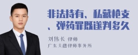 非法持有、私藏枪支、弹药罪既遂判多久