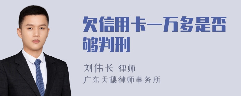 欠信用卡一万多是否够判刑