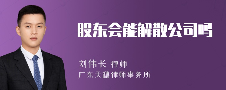 股东会能解散公司吗