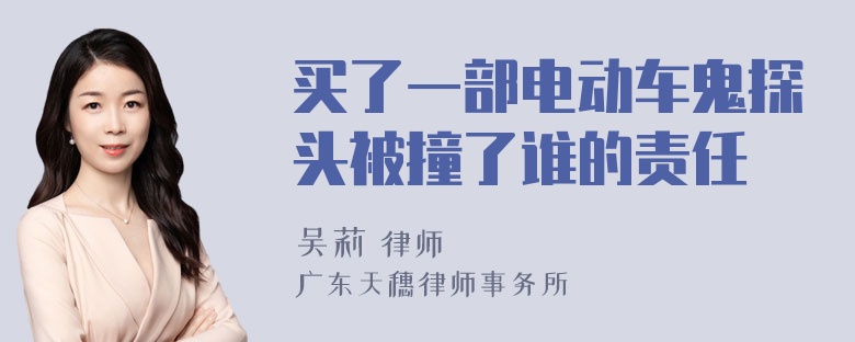 买了一部电动车鬼探头被撞了谁的责任