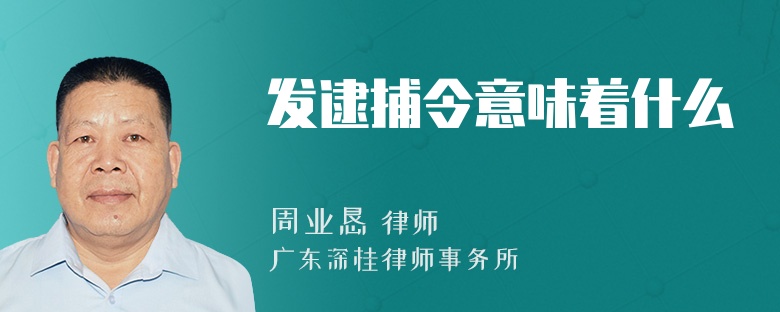 发逮捕令意味着什么