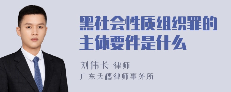 黑社会性质组织罪的主体要件是什么