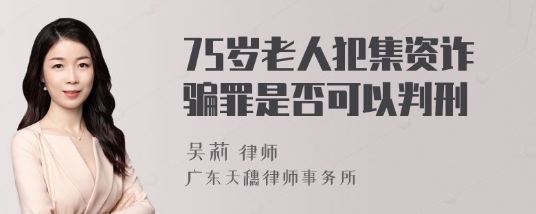 75岁老人犯集资诈骗罪是否可以判刑