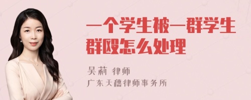 一个学生被一群学生群殴怎么处理