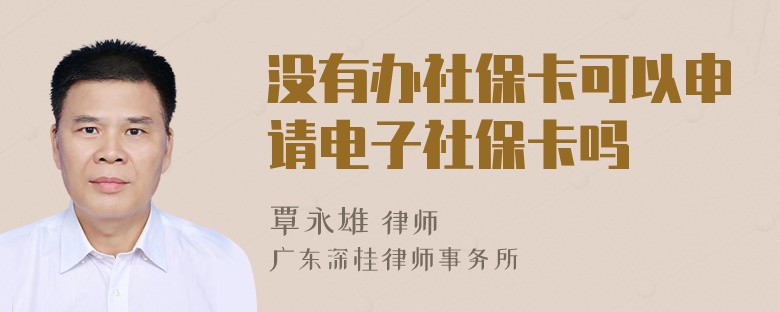 没有办社保卡可以申请电子社保卡吗