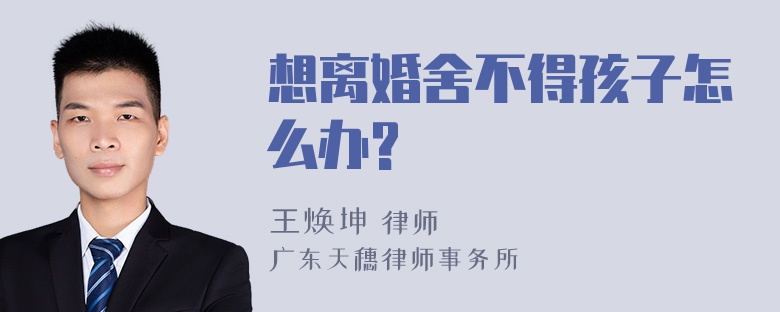 想离婚舍不得孩子怎么办?