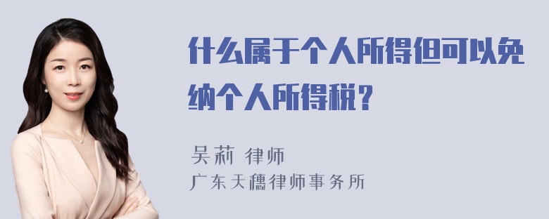 什么属于个人所得但可以免纳个人所得税？