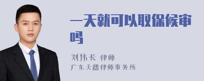 一天就可以取保候审吗