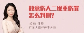 故意伤人二级重伤罪怎么判刑?