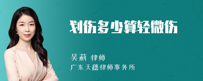 划伤多少算轻微伤