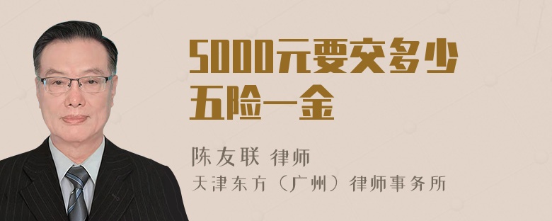 5000元要交多少五险一金