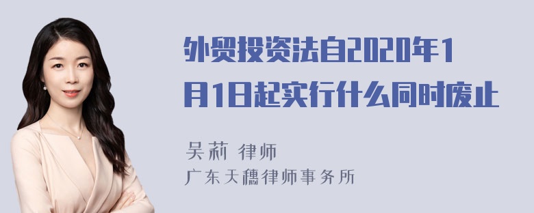 外贸投资法自2020年1月1日起实行什么同时废止