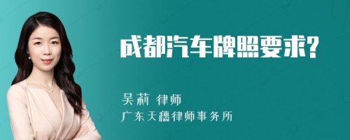 成都汽车牌照要求?