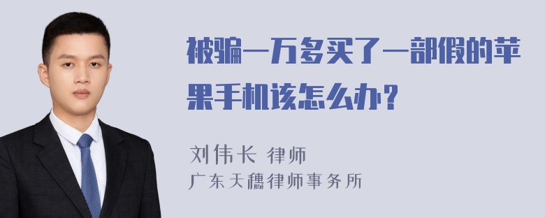 被骗一万多买了一部假的苹果手机该怎么办？