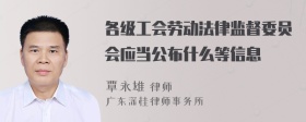 各级工会劳动法律监督委员会应当公布什么等信息