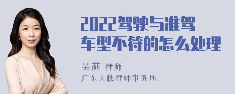 2022驾驶与准驾车型不符的怎么处理