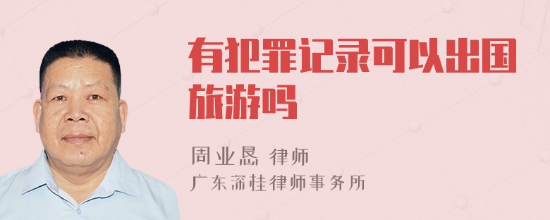 有犯罪记录可以出国旅游吗