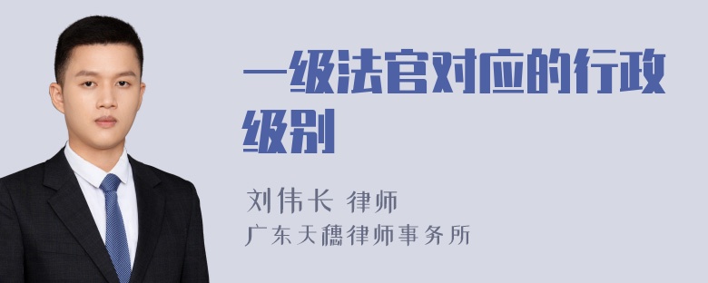 一级法官对应的行政级别