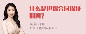 什么是担保合同保证期间？