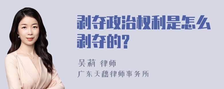 剥夺政治权利是怎么剥夺的?