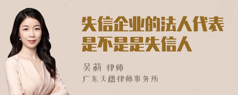 失信企业的法人代表是不是是失信人