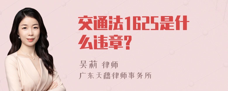 交通法1625是什么违章?