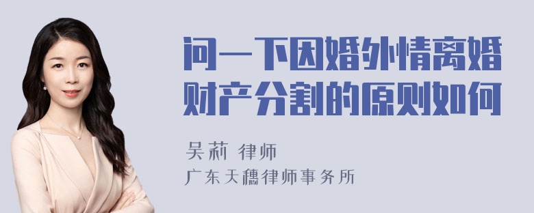 问一下因婚外情离婚财产分割的原则如何