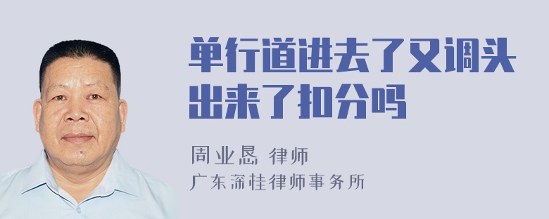 单行道进去了又调头出来了扣分吗