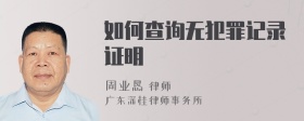 如何查询无犯罪记录证明