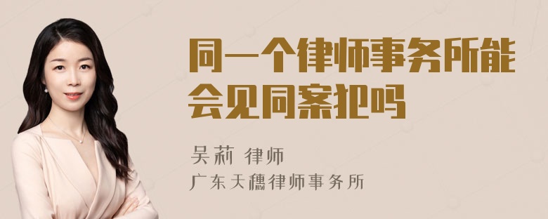 同一个律师事务所能会见同案犯吗