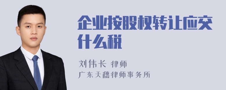 企业按股权转让应交什么税